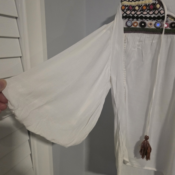 Lord & Taylor Blouse with Multicolor Embroidery Bohemian - Picture 7 of 13